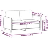  Dvosjed od tkanine crni 120 cm | shoptok.hr