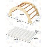  2-u-1 penjalica, ljuljačka s jastučićem, drvena penjalica i ljuljačka - prirodna | shoptok.hr