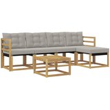  Set vanjskih sofa 6 kom. Bijela i svjetlosiva Smeđa 59 x 59 x 37 cm | Shoptok.si
