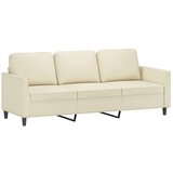  Kavč trosed s stolčkom za noge krem 180 cm umetno usn | Shoptok.si