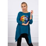 Kesi Oversize blouse with a rainbow print marine Cijene