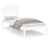  Posteljni okvir bel 90x200 cm trden les, (20685173) | Shoptok.si