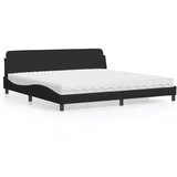 vidaXL Krevet s madracem crni 200x200 cm od tkanine | shoptok.hr
