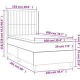 vidaXL Box spring postelja z vzmetnico modra 100x200 cm blag | Shoptok.si