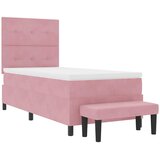  Krevet s opruga kutije s jastukom Ružičasta 190 x 90 cm Baršun | shoptok.hr
