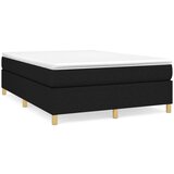  Za krevet s oprugama crni 140x200 cm od tkanine | shoptok.hr