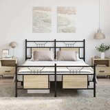  Posteljni okvir brez vzmetnice hrast 137x190 cm inženirski les, (21829263) | Shoptok.si