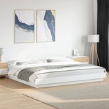  Okvir kreveta LED bijeli 200 x 200 cm konstruirano drvo | Eponuda.com