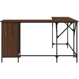vidaXL Pisalna miza rjavi hrast 141x141x75 cm inženirski les | Shoptok.si