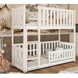 Molarem Home Drveni dječji krevet na kat Konrad 2 - bijeli - 180x80 cm - Madrac PE pjena 8 cm-spužvasti madrac | shoptok.hr