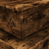 vidaXL Klubska mizica z LED lučkami dimljeni hrast 50x50x40 cm | Shoptok.si