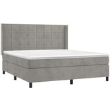  Box spring postelja z vzmetnico svetlo siva 180x200 cm žamet, (20846767) | Shoptok.si