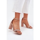Boto Shiny Women's Heeled Sandals Rose Gold Kavina | ePonuda.com
