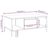  Stolić za kavu boja hrasta 90x50x36,5 cm konstruirano drvo | shoptok.hr