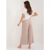 Fashion Hunters Dark beige summer trousers made of SUBLEVEL material