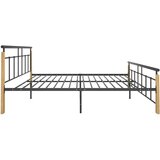 Kovina okvir za krevet od metala i masivne hrastovine 180 x 200 cm | shoptok.hr