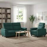  Set sofe 2 pcs Tamnozelena Tkanina - Tamnozelena Jednostruka + Dvostruka (140 cm) | shoptok.hr