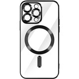 AVIZAR MagSafe ovitek za iPhone 14 Pro Max Silikonska zašcita kamere Chrome Crna, (20575069) Cene