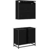 vidaXL Komplet pohištva za kopalnico 2 pcs Črni hrast 65 x 33 x 60 cm | Shoptok.si