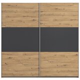 XXXL Omara Z Drsnimi Vrati Foster, Hrast, Siva, 218 Cm | Shoptok.si