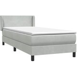 Box Spring krevet s madracem svijetlo sivi 80x220 cm samt | shoptok.hr