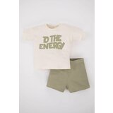Defacto Baby Boy Printed Short Sleeve T-Shirt Shorts 2-Pack Set Cene