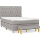  Box spring postelja z vzmetnico svetlo siva 140x200 cm blago, (20726024) | Shoptok.si