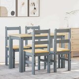  5-dijelni blagovaonski set Panama od masivne borovine sivi | shoptok.hr