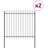  Vrtna Ograda 2 pcs Siva 3,4 x 1,5 m Čelik s prahom | shoptok.hr