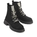 Capone Outfitters Women's Lace Up Side Zipper Trak Sole Boots
