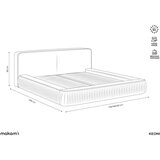Makamii Sivi tapecirani bračni krevet s prostorom za odlaganje s letvičastim okvirom 180x200 cm Keoni - | shoptok.hr