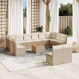 vidaXL 13-dijelni set vrtnih sofa s jastucima poliratan Bež | shoptok.hr