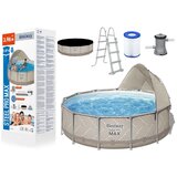 Lean_Toys Vrtni okrogli bazen z nadstreškom 396 x 107 cm Bestway 561FY | Shoptok.si