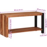 vidaXL Knjižna omara Rjava, Črna 80 x 30 x 110 cm Masiven les akacije | Shoptok.si