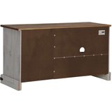 vidaXL TV omarica HALDEN z drsnimi vrati Bela 110x40x60 cm Masivni les | Shoptok.si
