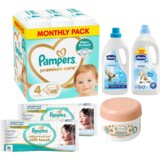Pampers Pelene Premium Care 4, Monthly, 9-14 kg, 188/1, Chicco sta za prajne veša Sensitive, Pavlovićeva mast, Vlažne maramice Aqua Soft Touch | Eponuda.com