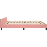  Posteljni okvir z vzglavjem roza 160x200 cm žamet, (20903487) | Shoptok.si