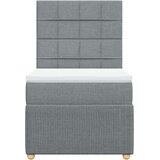 vidaXL Box spring postelja z vzmetnico svetlo siv 100x200 cm blago | Shoptok.si