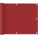 Balkonski zastor crveni 75 x 600 cm od tkanine Oxford Cijene