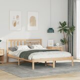 vidaXL Krevetna konstrukcija Smeđa 120 x 190 cm Čvrsta borova drva | shoptok.hr