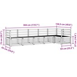  Set vanjskih sofa 6 kom. Prirodna Poliester Bijela 306 x 128,5 x 73 cm | shoptok.hr