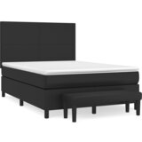 vidaXL Box spring postelja z vzmetnico črn 140x190 cm umetno usnje, (20902441) Cene