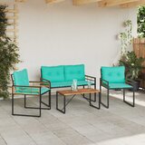  Set vanjskog namještaja s jastukom 4 pcs Tirkizna | Eponuda.com