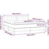  Krevet s oprugama i madracem smeđesivi 160x200 cm tkanina | shoptok.hr