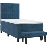 Box spring krevet s madracem tamnoplavi 100x200 cm baršunasti | shoptok.hr