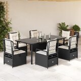 vidaXL 7-dijelni vrtni blagovaonski set s jastucima crni od poliratana | shoptok.hr