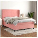 vidaXL Box spring postelja z vzmetnico roza 140x190 cm zamet | Shoptok.si