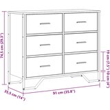  Komoda boja hrasta sonome 91 x 35,5 x 74,5 cm konstruirano drvo | shoptok.hr