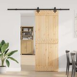 vidaXL Drsna vrata s kompletom vodil 80x210 cm trdna borovina | Shoptok.si