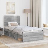  Krevetna konstrukcija s uzglavljem Siva Sonoma 90 x 190 cm | shoptok.hr